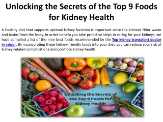 How to Make the Right 9 Food Selections for Your Kidneys