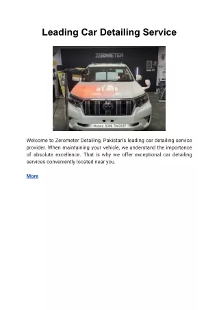 leading car detailing service