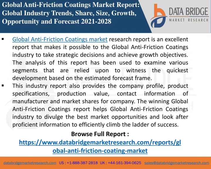 global anti friction coatings market report