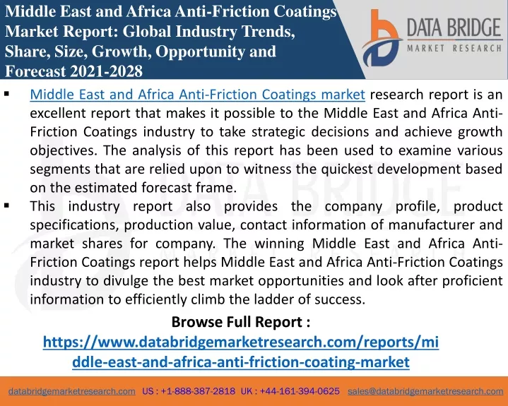 middle east and africa anti friction coatings