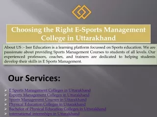 Choosing the Right E-Sports Management College in Uttarakhand