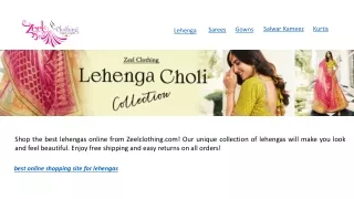 Best Online Shopping Site For Lehengas | Zeelclothing.com