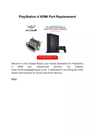 playstation 4 hdmi port replacement