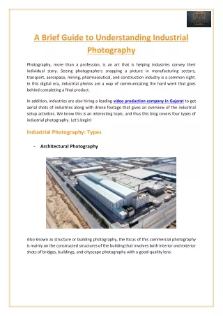 All You Need to Know About Industrial Photography