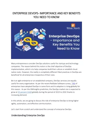 Enterprise DevOps- Importance and Key Benefits You Need to Know