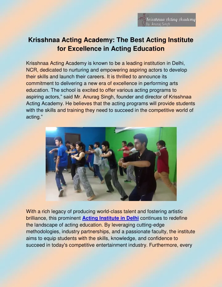 krisshnaa acting academy the best acting