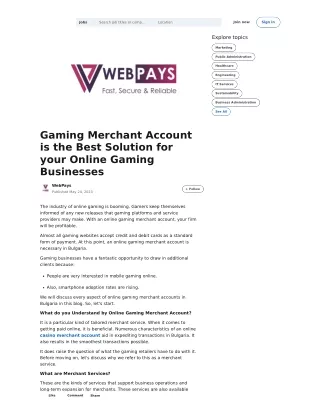 Gaming Merchant Account is the Best Solution for your Online Gaming Businesses