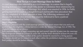 How To Get A Court Marriage Done In Delhi