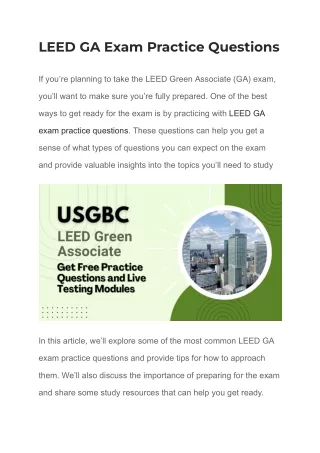 leed ga exam practice questions