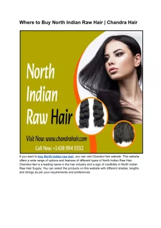 Where to Buy North Indian Raw Hair