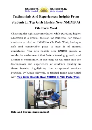 Top Girls Hostels Near NMIMS In Vile Parle West  Call-9867607757