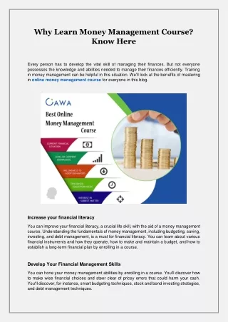 Why Learn Money Management Course? Know Here