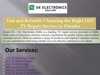 Fast and Reliable Choosing the Right LED TV Repair Service in Dwarka