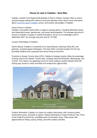 house for sale in caledon save max