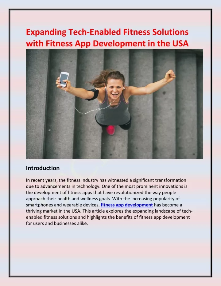 expanding tech enabled fitness solutions with