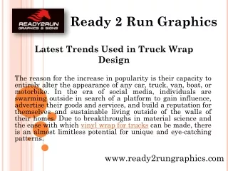 Vinyl wrap for trucks - Ready 2 Run Graphics & Signs, Inc