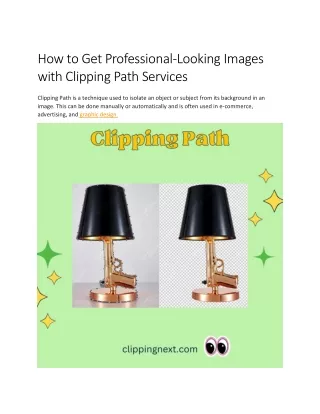 How to Get Professional-Looking Images with Clipping Path Services