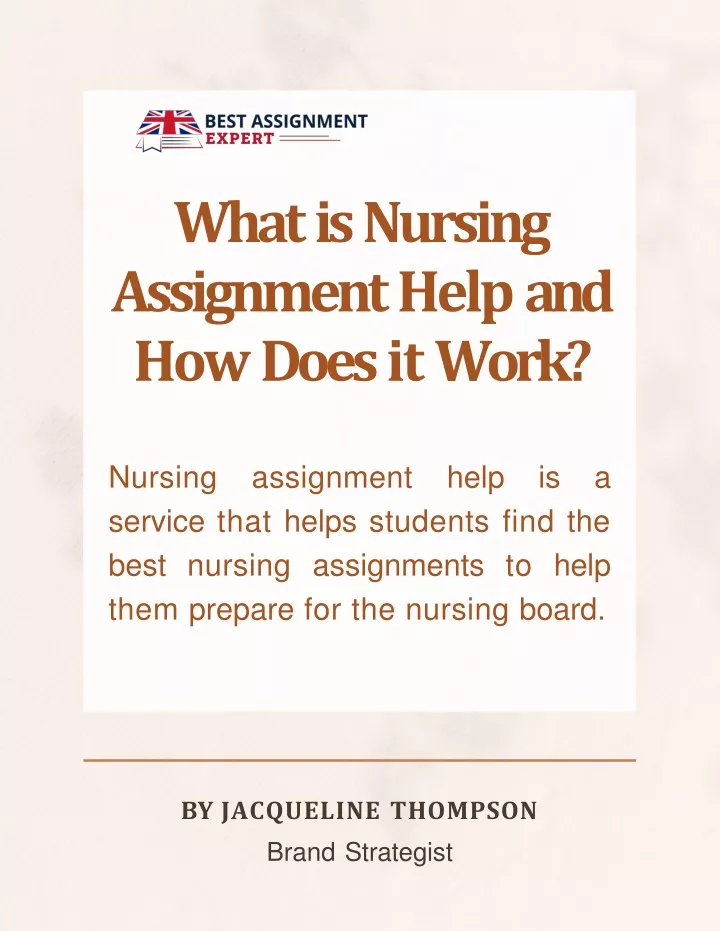 what is nursing assignment help and how does