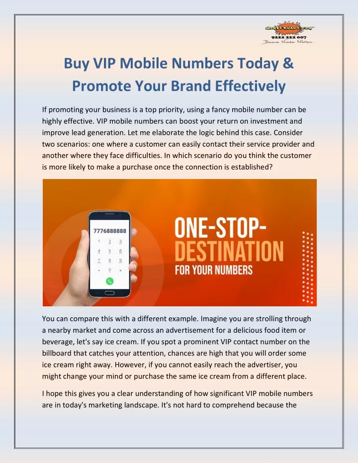 buy vip mobile numbers today promote your brand