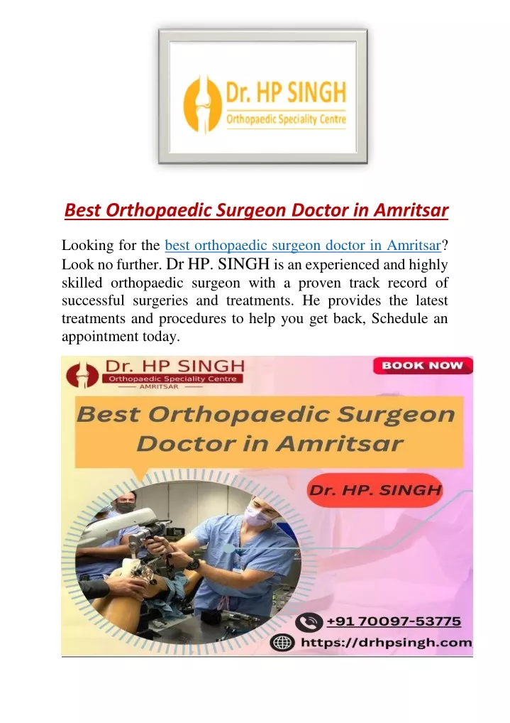 best orthopaedic surgeon doctor in amritsar