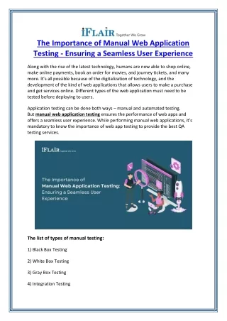 the importance of manual web application testing