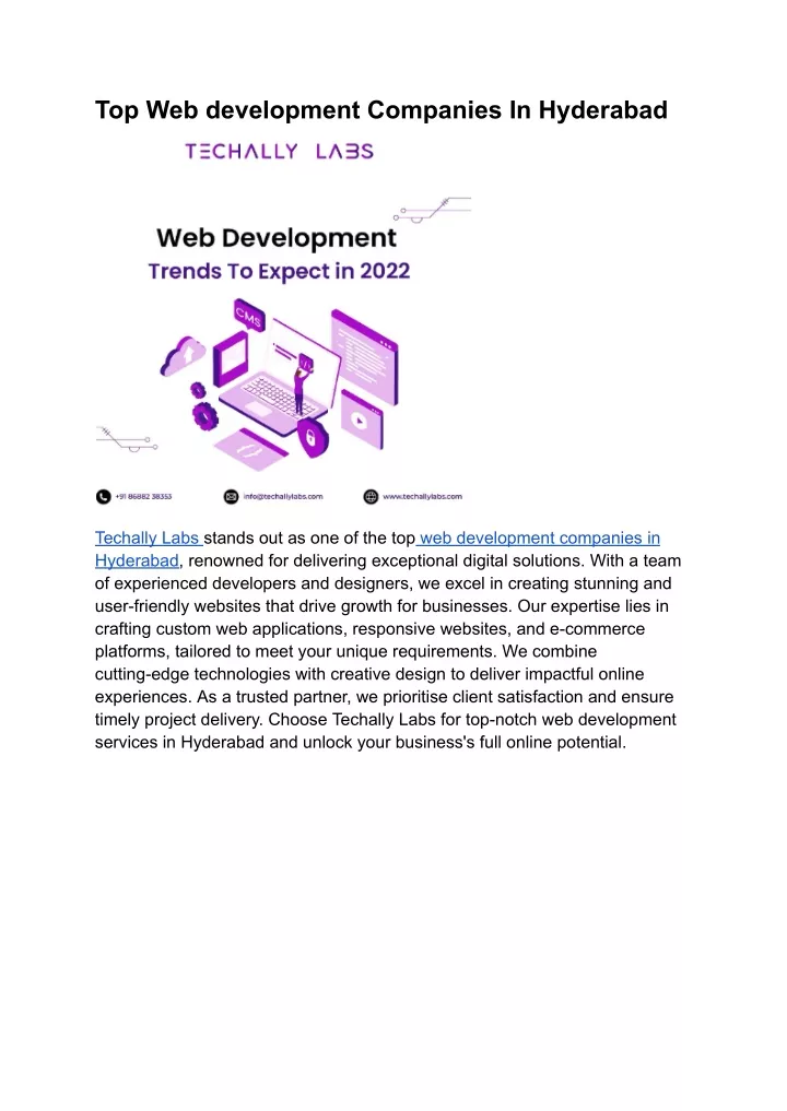 top web development companies in hyderabad