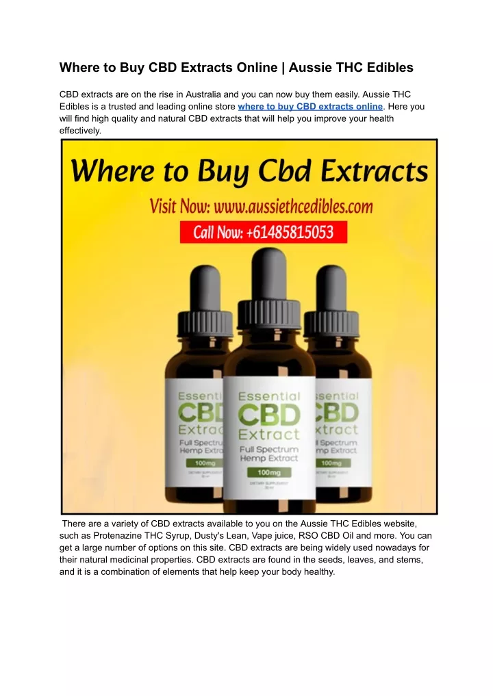 where to buy cbd extracts online aussie