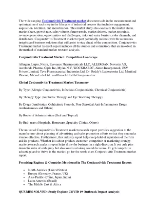 the wide ranging conjunctivitis treatment market