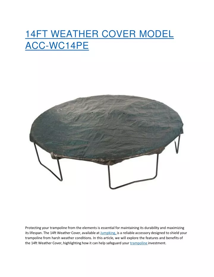 14ft weather cover model acc wc14pe