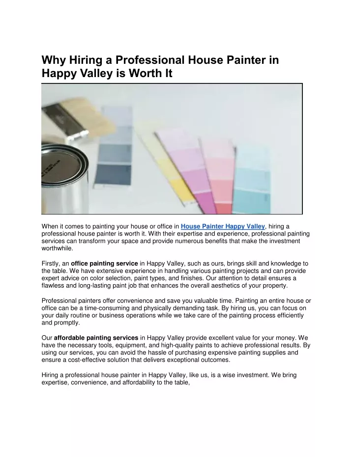 why hiring a professional house painter in happy