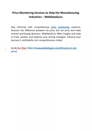 price monitoring services to help