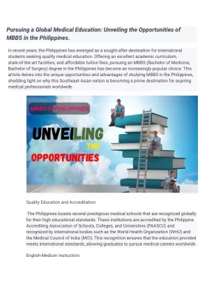Pursuing a Global Medical Education_ Unveiling the Opportunities of MBBS in the Philippines