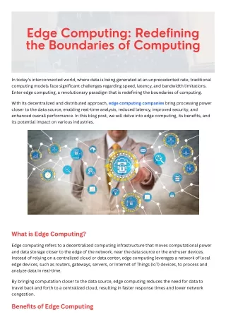 edge computing redefining the boundaries