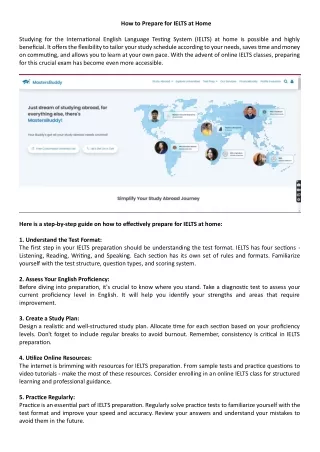 How to Prepare for IELTS at Home