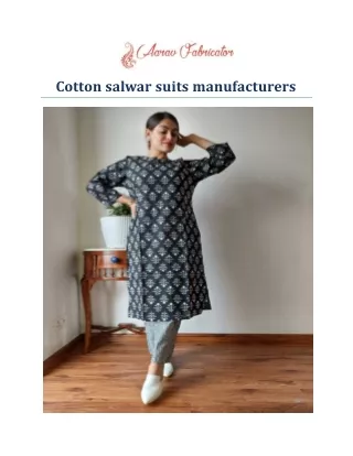 cotton salwar suits manufacturers