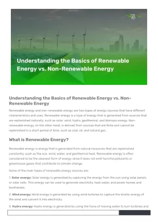 Renewable Energy And Non Renewable Energy