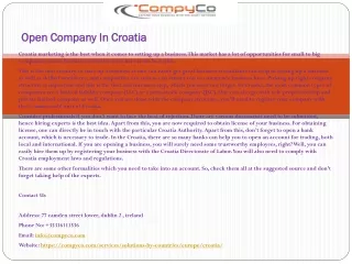 open company in croatia