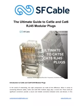 The Ultimate Guide to Cat5e and Cat6 RJ45 Modular Plugs