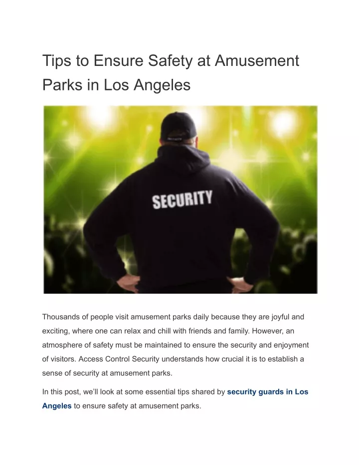 tips to ensure safety at amusement parks