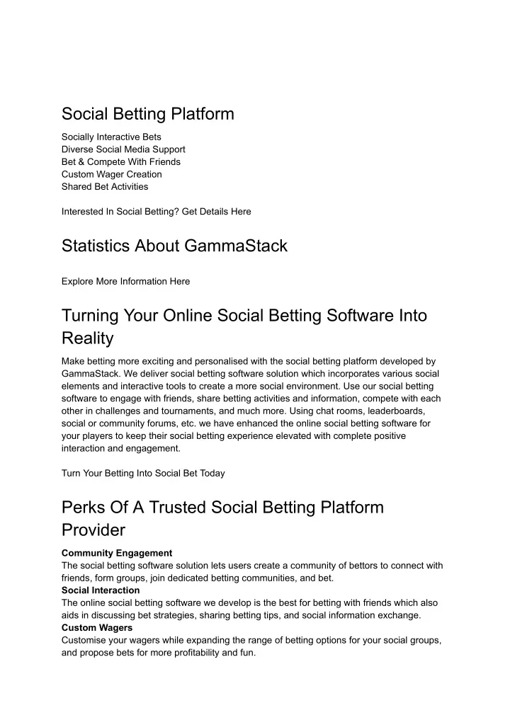 social betting platform