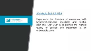 Affordable Stair Lift Usa  Mychairlift.com