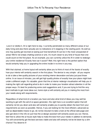 utilize the ai to revamp your residence