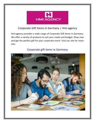 Corporate Gift Items In Germany  Hmi.agency