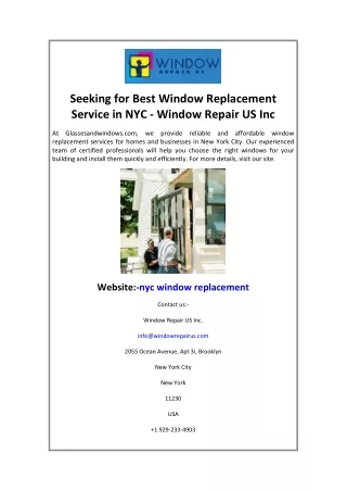 seeking for best window replacement service