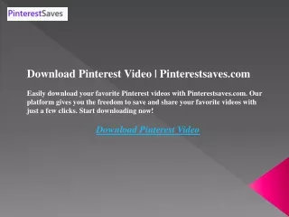 Download Pinterest Video  Pinterestsaves.com