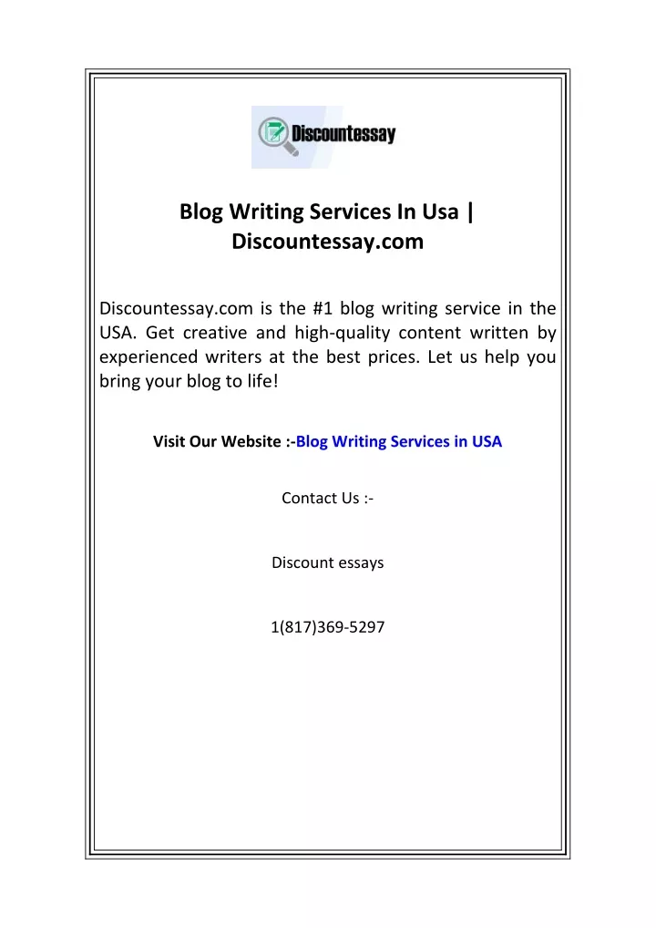 blog writing services in usa discountessay com