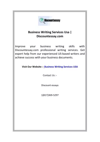 Business Writing Services Usa  Discountessay.com