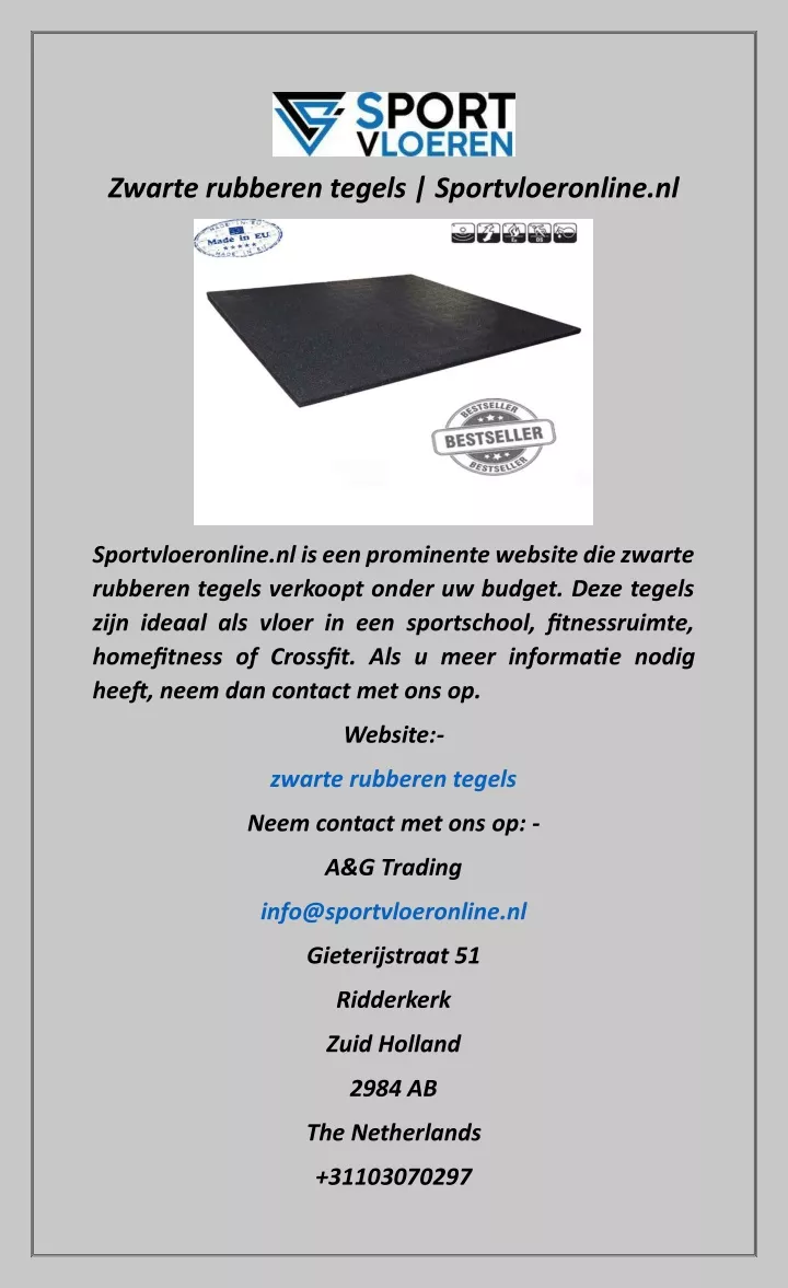 zwarte rubberen tegels sportvloeronline nl