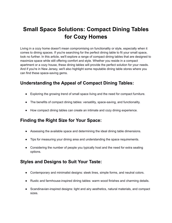 small space solutions compact dining tables
