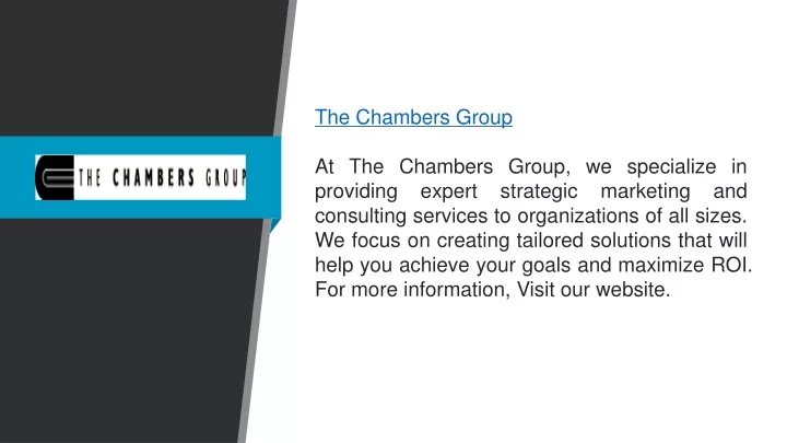the chambers group at the chambers group